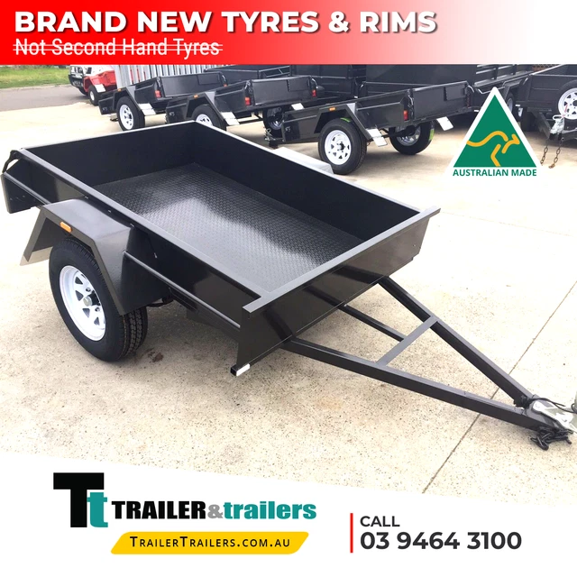 6x4 SINGLE AXLE HEAVY DUTY BOX TRAILER | FIXED FRONT | CHECKER PLATE | New Tyres
