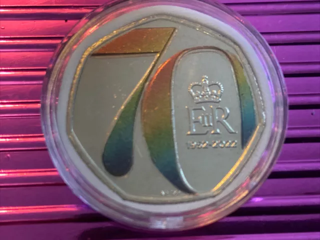 Celebrating 🥳 70 Years 50p Uncirculated 2022 Royal Mint Collectable Rare 3