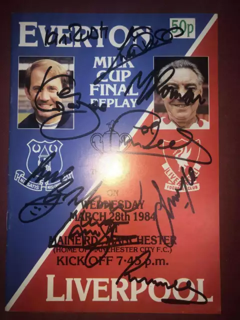 AUTOGRAPHED FOOTBALL PROGRAMME, 28/03/1984, Football League Cup Final Replay, Li