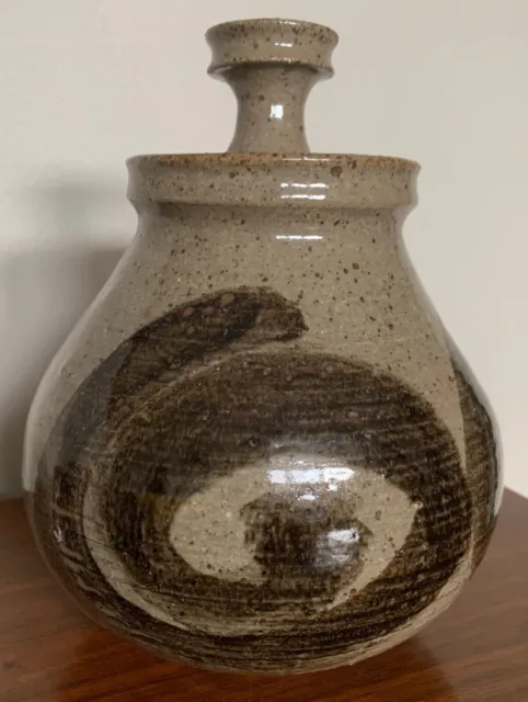 Vintage Stoneware Vase Jug Vessel Urn Mid Century Modern Studio Pottery Deyoe B