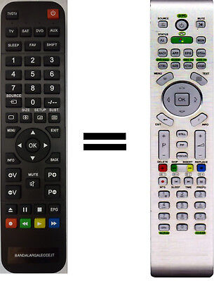 Telecomando per HANTAREX 6 GLCD & AUDIOLA TVD 822 BKMP Smart TV LCD HDTV 