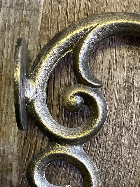 Set Decorative Cast Iron Wall Shelf Bracket Brace Ornate Curls Gold Decor Scroll 5