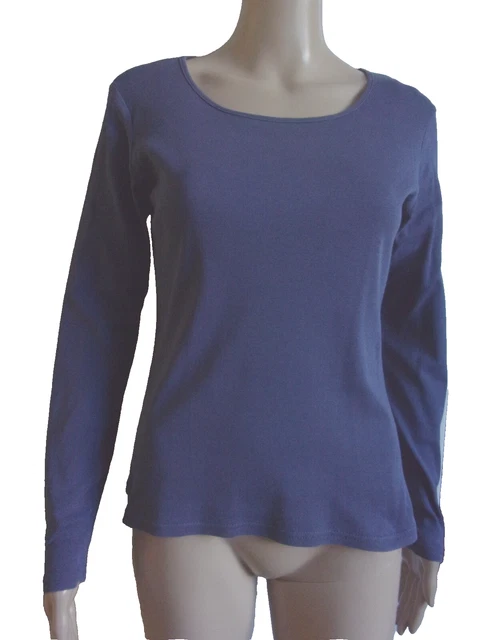 T-shirt Manches Longues Newco Pour Femme - Taille M, Coton Bleu, Occasion Très Bon état