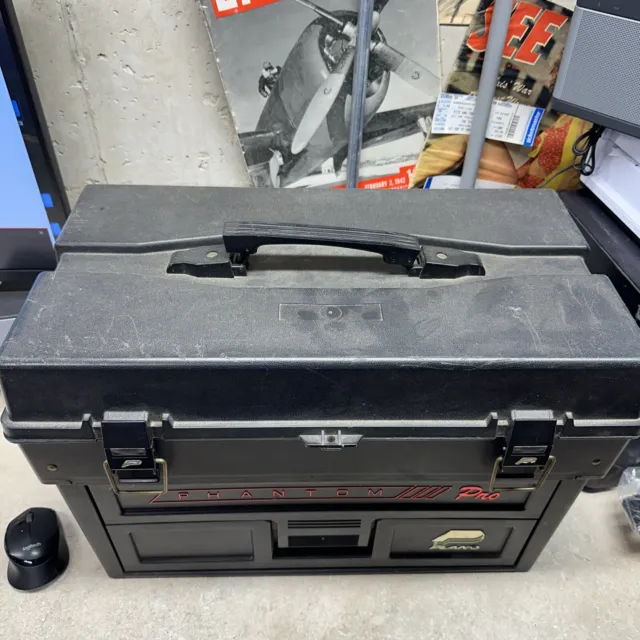 VINTAGE PLANO LARGE Phantom Pro Gray Tackle Box Rc Car Toolbox Box $185.00  - PicClick