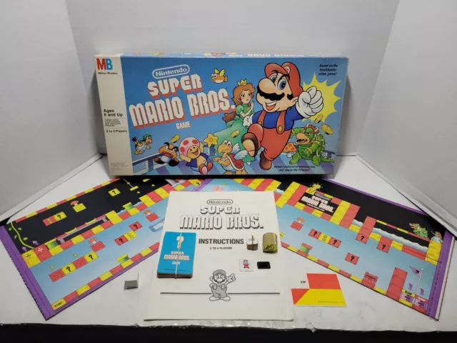 VINTAGE SUPER MARIO Bros. Board Game 99% Complete Nintendo Milton ...