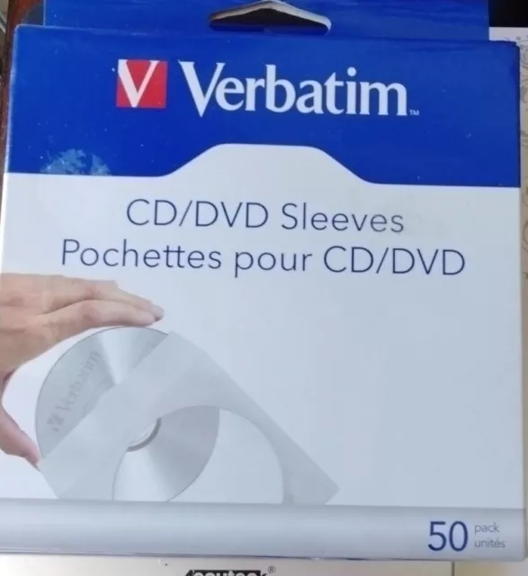 Verbatim CD/DVD Paper Sleeves - With Clear Window 50pk