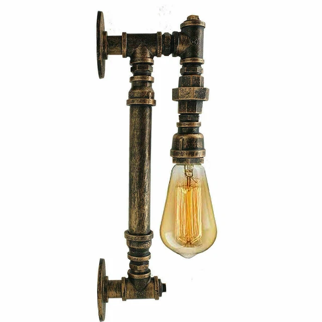 Industrial Steampunk Pipe Wall Sconce Light Loft Lamp Wall mount Fixture