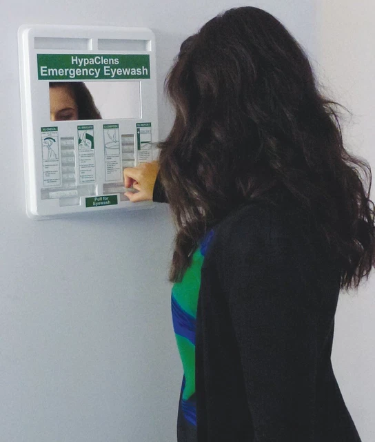 Dispenser di lavaggio occhi di sicurezza pronto soccorso HypaClens con cialde per lavaggio occhi 25 x 20 ml 2