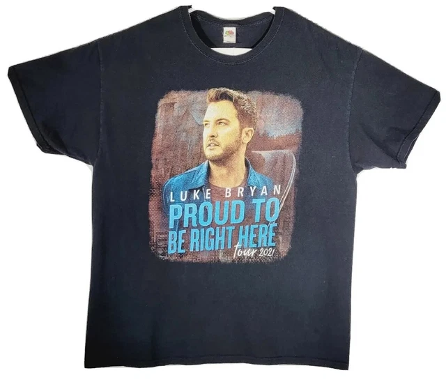 Luke Bryan Proud To Be Right Here Tour 2021 T-Shirt Size XL