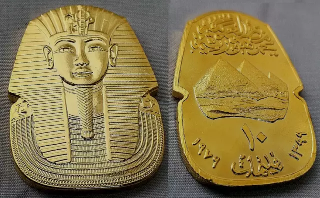 Moneda de Oro Faraón Antigua Momia De Colección Desconocida Árabe Máscara de la Muerte Tumba Entierro Retro