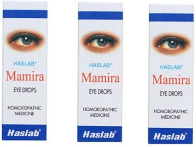 3 gotas para los ojos Haslab homeopáticas Mamira (paquete de 10 ml) - gotas completas para el cuidado de los ojos