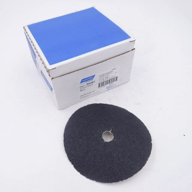 50 Pack Norton 7" x 7/8" 36-2 Grit Bolt On Edger Discs Floor Sanding 66261135081