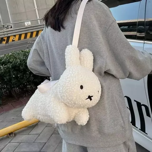 Miffy Doll Fashion Shoulder Bag Female Kawaii Plush Miffy Rabbit Cartoon Bag