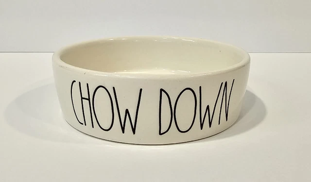 Rae Dunn Artisan Collection By Magenta "CHOW DOWN" Pet Bowl Dish