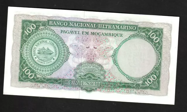 Banknote. Bank Of Mozambique 1961 100 Escudos. 2