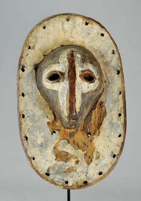 Extremly Rare & Powerful SHI plank wood Mask Congo Lega African Tribal Art 1184