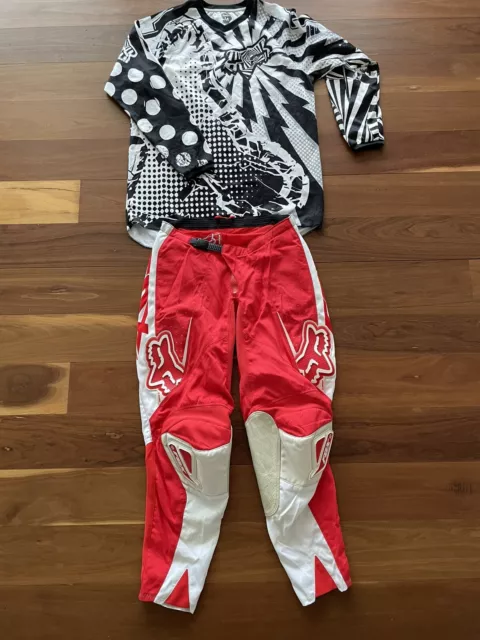 FOX Racing Motocross Mens Pants Jersey Set Sz 30 Great Condition MX Motorbike