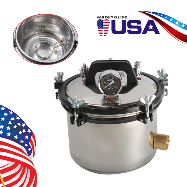 8L Medical Dental Autoclave Steam Sterilizer Dental Lab Sterilization Equipment