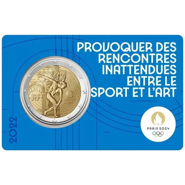2 Euro Commemorativi Francia 2022 - Olimpiadi 2024 Lancio Del Disco - Fior Di Conio (UNZ)