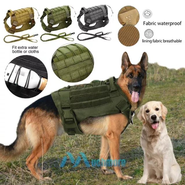 Tactical Police Training Dog Harness with Handle Military Adjustable Nylon Vest