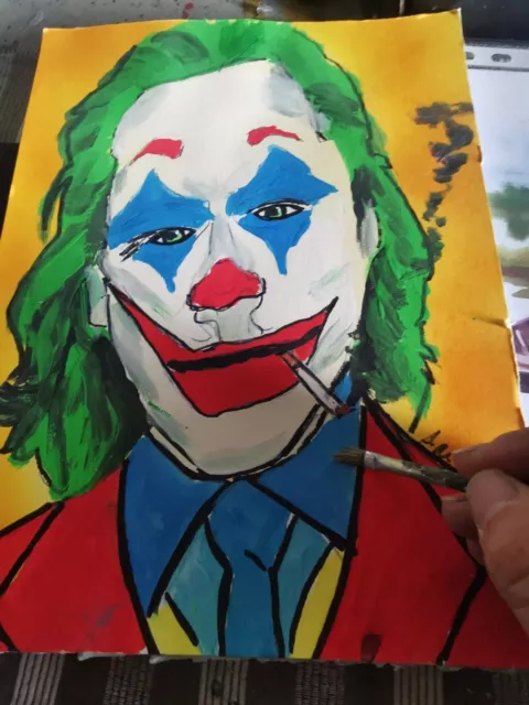 Quadro Moderno Pop Art JOKER  dipinto a Mano 130X80 Cm