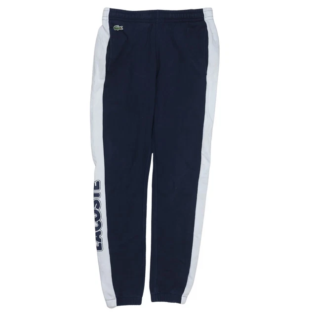 Lacoste Mens Joggers Navy Blue Side Stripe Elastic Waist Croc Logo Track Pants S
