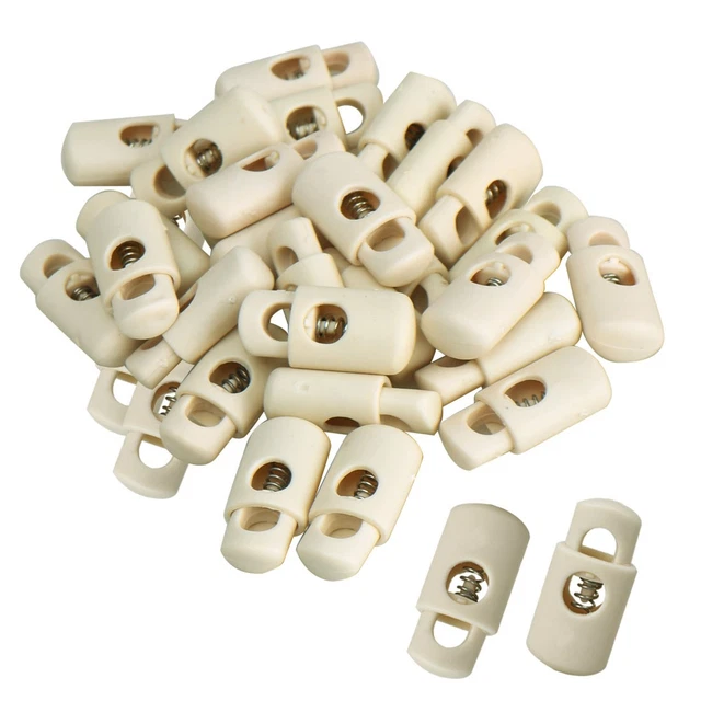 8 Ressorts De Serrage Pour Cordons, Attaches De Lacets Beige, Uxcell, Neuf