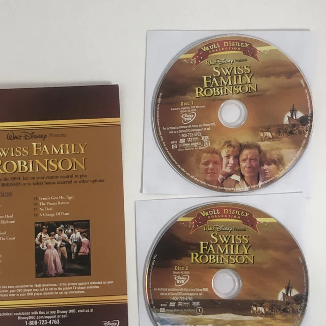 SWISS FAMILY ROBINSON 1960 /2-DVDs *No Case* Discs & Scene Selections ...
