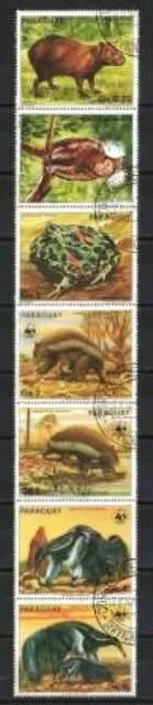 Animals Fauna Wild Paraguay 1985 (54) Yvert N° 2151 IN 2157 Obliterated