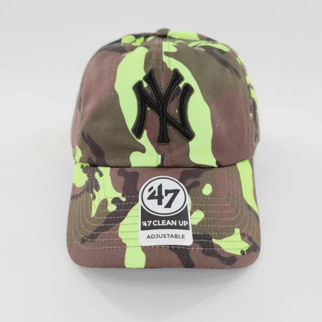 NEW New York Yankees 47 Brand Camo Green Clean Up Adjustable Baseball Hat Cap