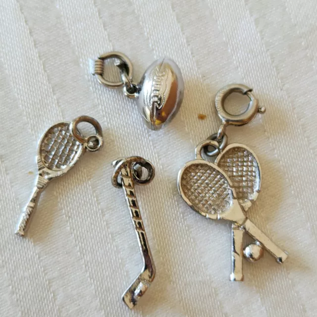 Vintage Silver Charm Sports Tennis Football Golf ~ U PICK