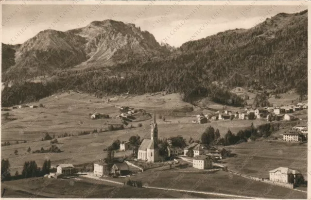 1935 VIGO DI FASSA verso il Latemar Panorama Trento Cartolina