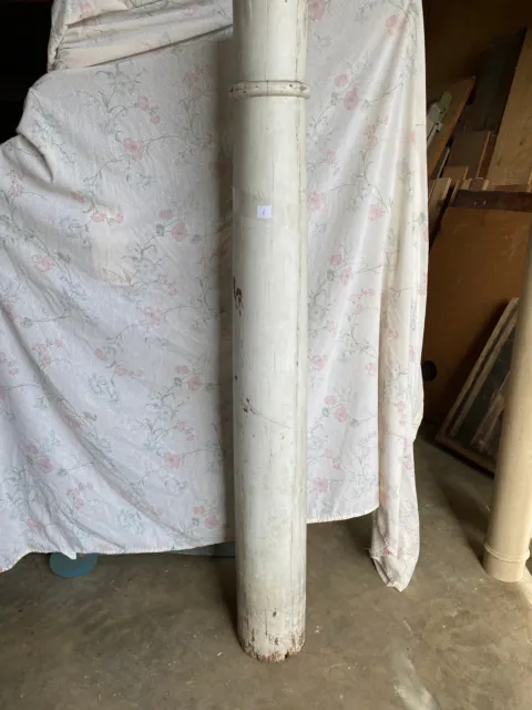 Salvage Architectural -One 64" Turned Tapered White Post / Column  (11