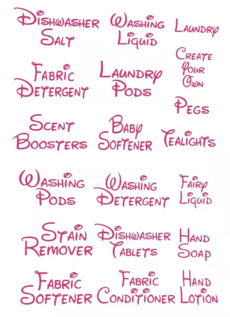 Laundry Decals - Vinyl Sticker Decals - Ideal For Jars / Boxes / Containers etc