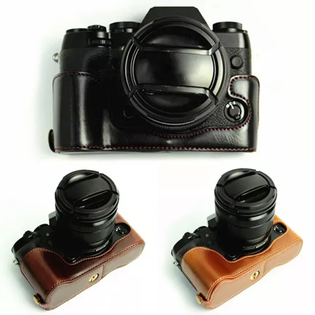 Genuine Real Leather Camera Protect Half Case Grip for Fuji Fujifilm X-T2 X-T3