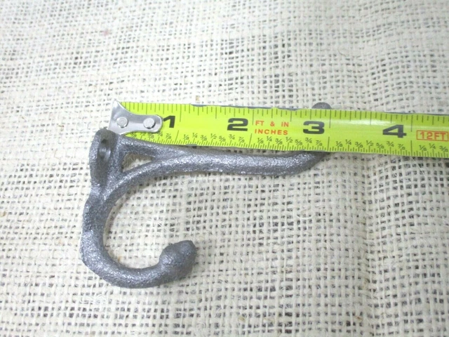 10 Coat Hooks Hat Entry Way Hall Tree Keys Storage Organization Raw Cast Iron 7