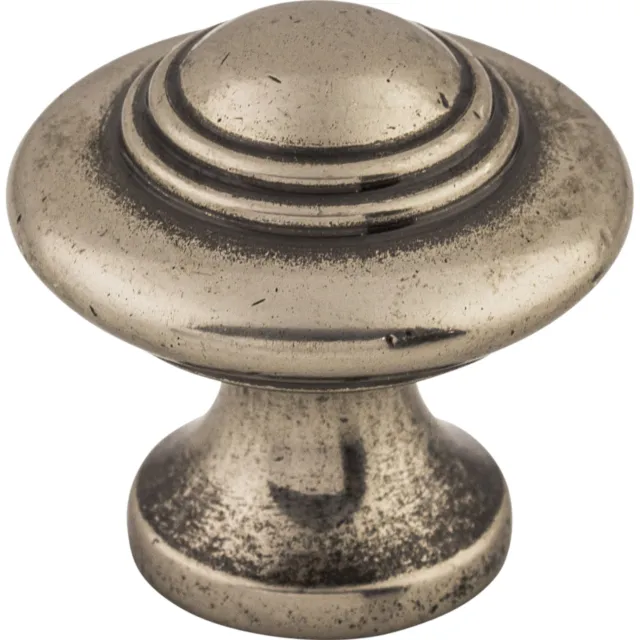 Top Knobs Cabinet  Ascot Knob 1 1/4 Inch Pewter Antique