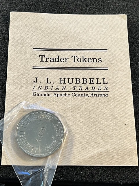 Reproduction Trader Tokens $1 Coin J.L. Hubbell Indian Apache Country Arizona