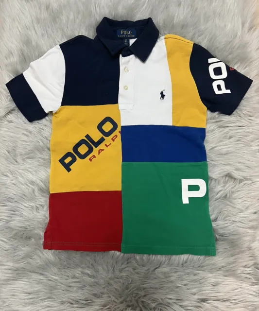 Ralph Lauren Boy's Big Pony Cotton Mesh Polo Shirt Size 8