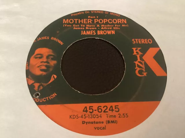 james brown mother popcorn 1 and 2. king  funk  usa orig soul 45 VG+