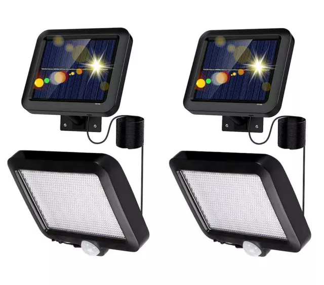 Faretti Solare 2 Pezzi Faro Con Pannello A Led Sensore Di Movimento