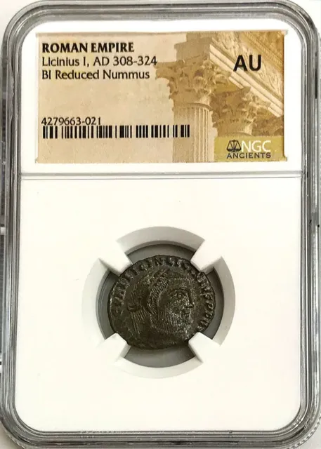 308- 324 Ad Roman Empire Licinius I Bi Reduced Nummus Ngc About Uncirculated