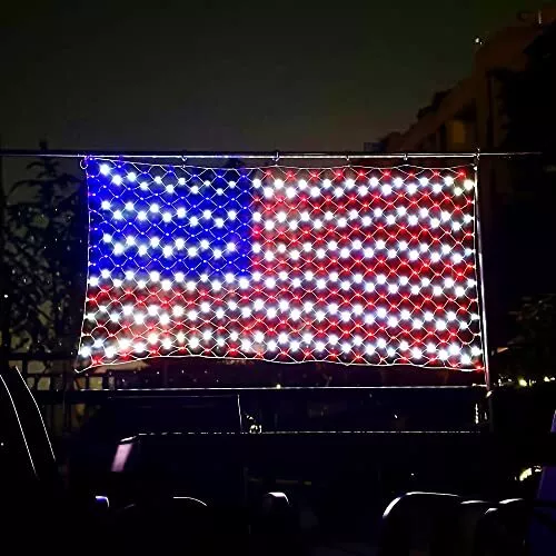 Luces de red American Flag impermeables 384 LED banderas de EE. UU. para el 4 de julio