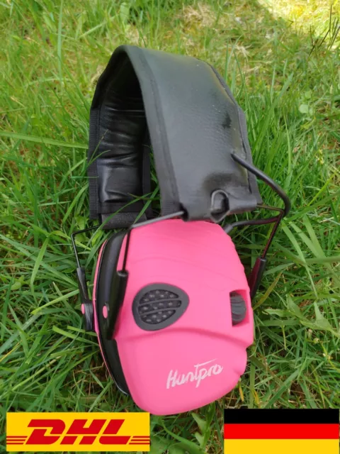 Huntpro elektronischer Gehörschutz pink NEU ähnlich Howard Leight Impact Sport