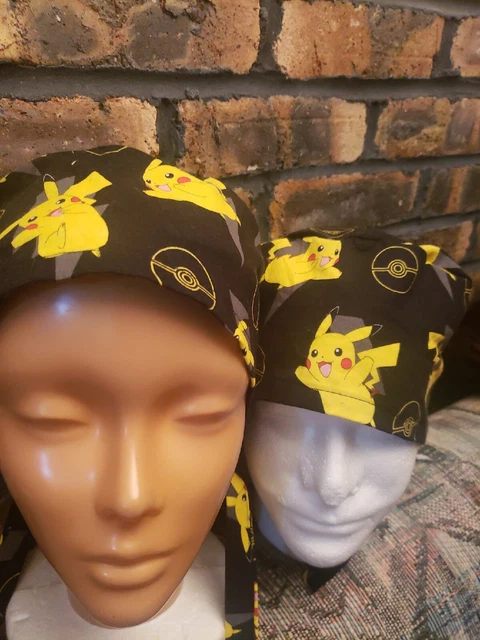 POKEMON. PIKACHU Handmade SURGICAL SCRUB CAPS