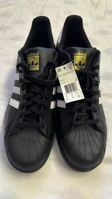 ADIDAS SUPERSTAR BLACK White Stripes Classic Shell Toe Sneaker Mens Size 20  Shoe $45.00 - PicClick