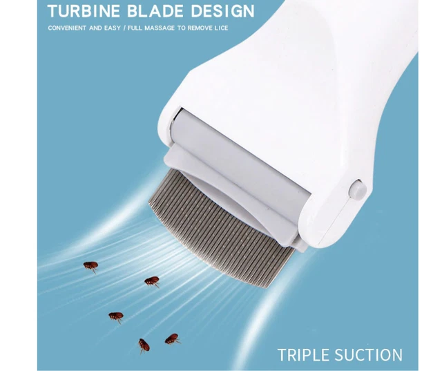 Pet Dog Electric Vacuum Head Lice Comb Brush Flea comb with Filter Remover Treat 3