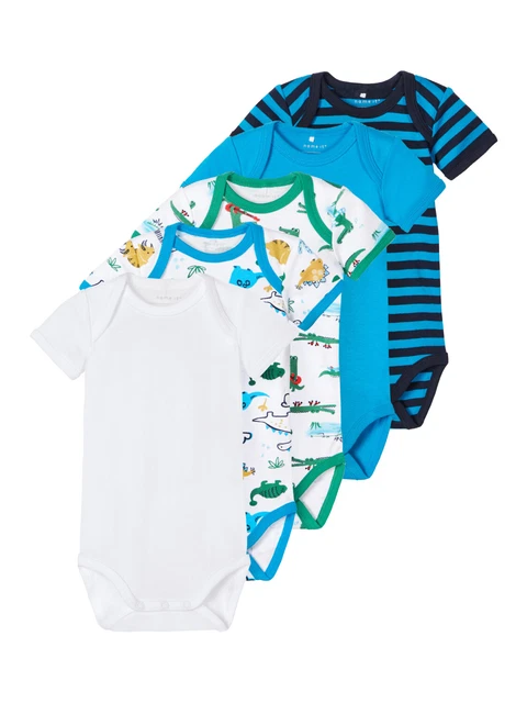 Bambino Ragazzi Corpo Giocatore Babybody Tutina Tuta Intera Biancheria 5er Pacco