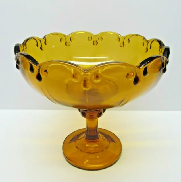 Vintage - EAPG Amber Footed Pedestal Centerpiece Fruit Bowl Compote