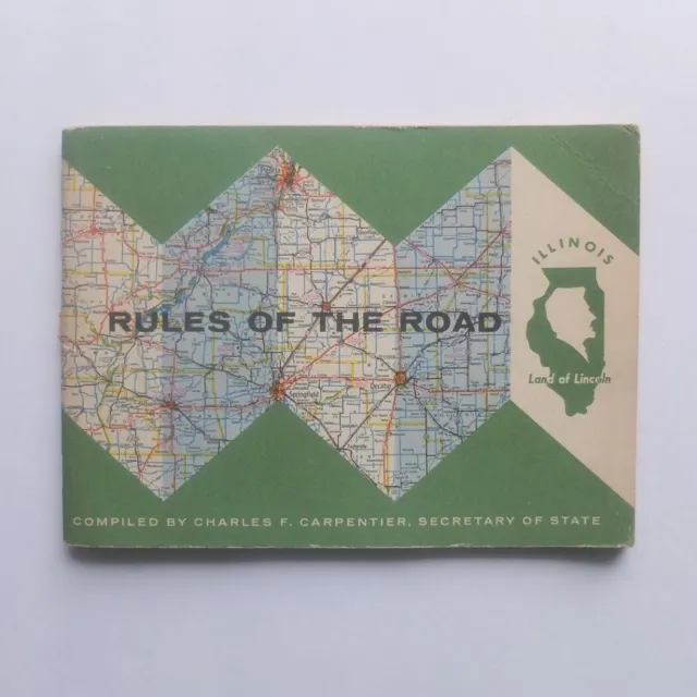 vintage RULES of the ROAD—Illinois driver test instruction book, 1961—good cond.